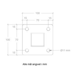 för Räcke 45x45 Varmgalvaniserad
