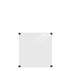 Härdat till Runda Stolpar 90 x 91 cm Rökigt Gråsvart Glas
