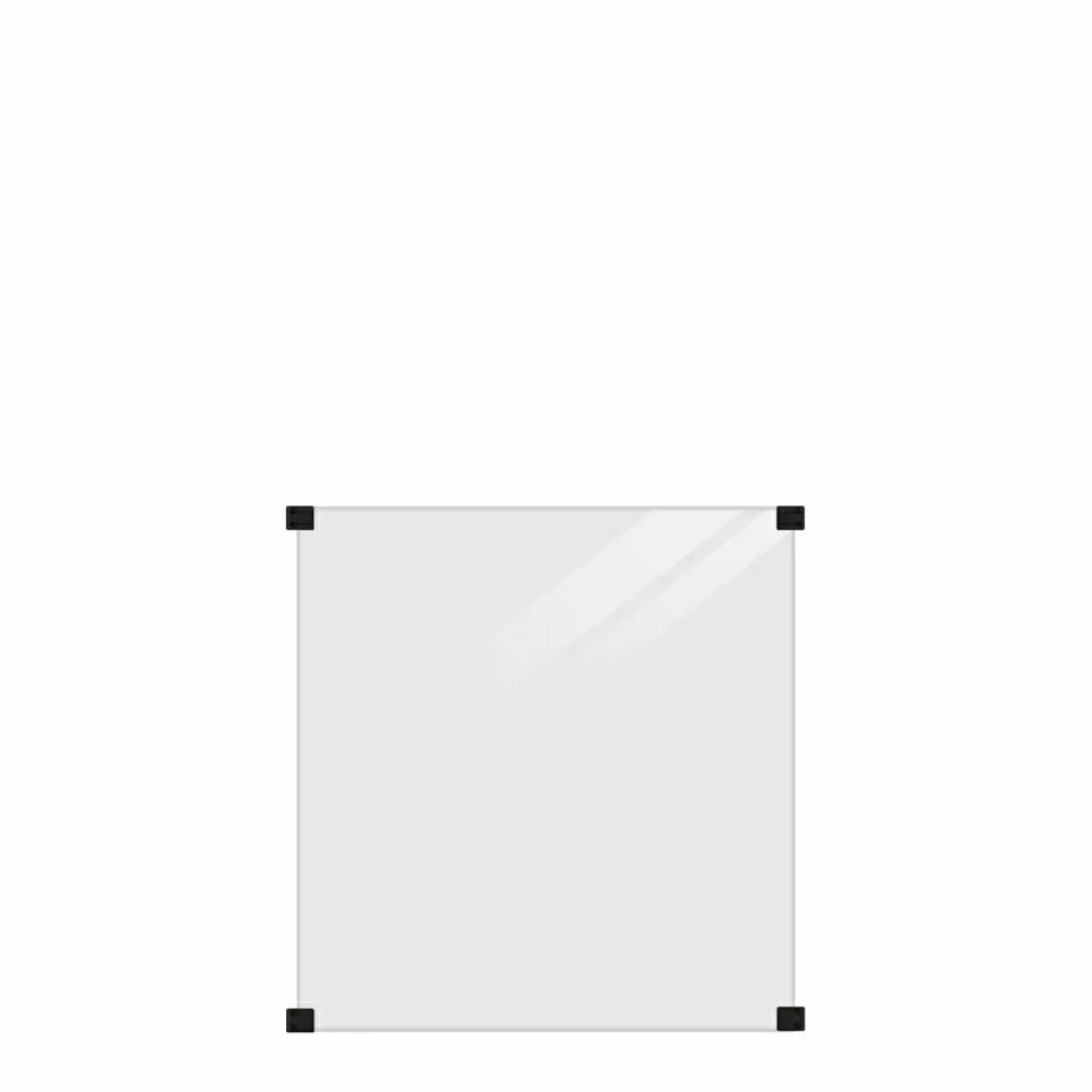 Härdat till Runda Stolpar 90 x 91 cm Rökigt Gråsvart Glas