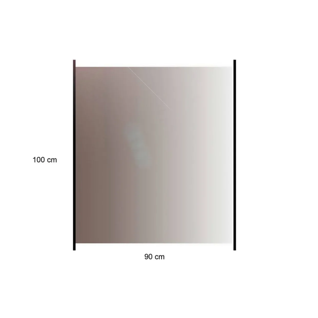 med Aluminiumskena Rökfärgat 90x100