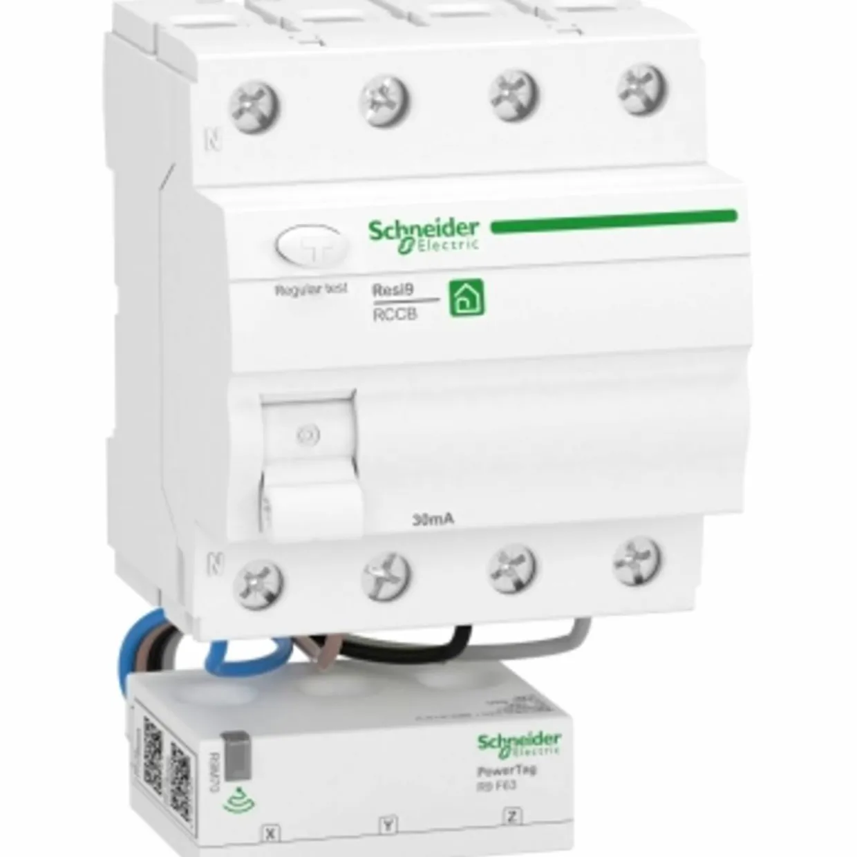PowerTag Resi9 Flex ZigBee 3-pol + N, 63A för alla Dvärg/minibrytare Flexibel Anslutning