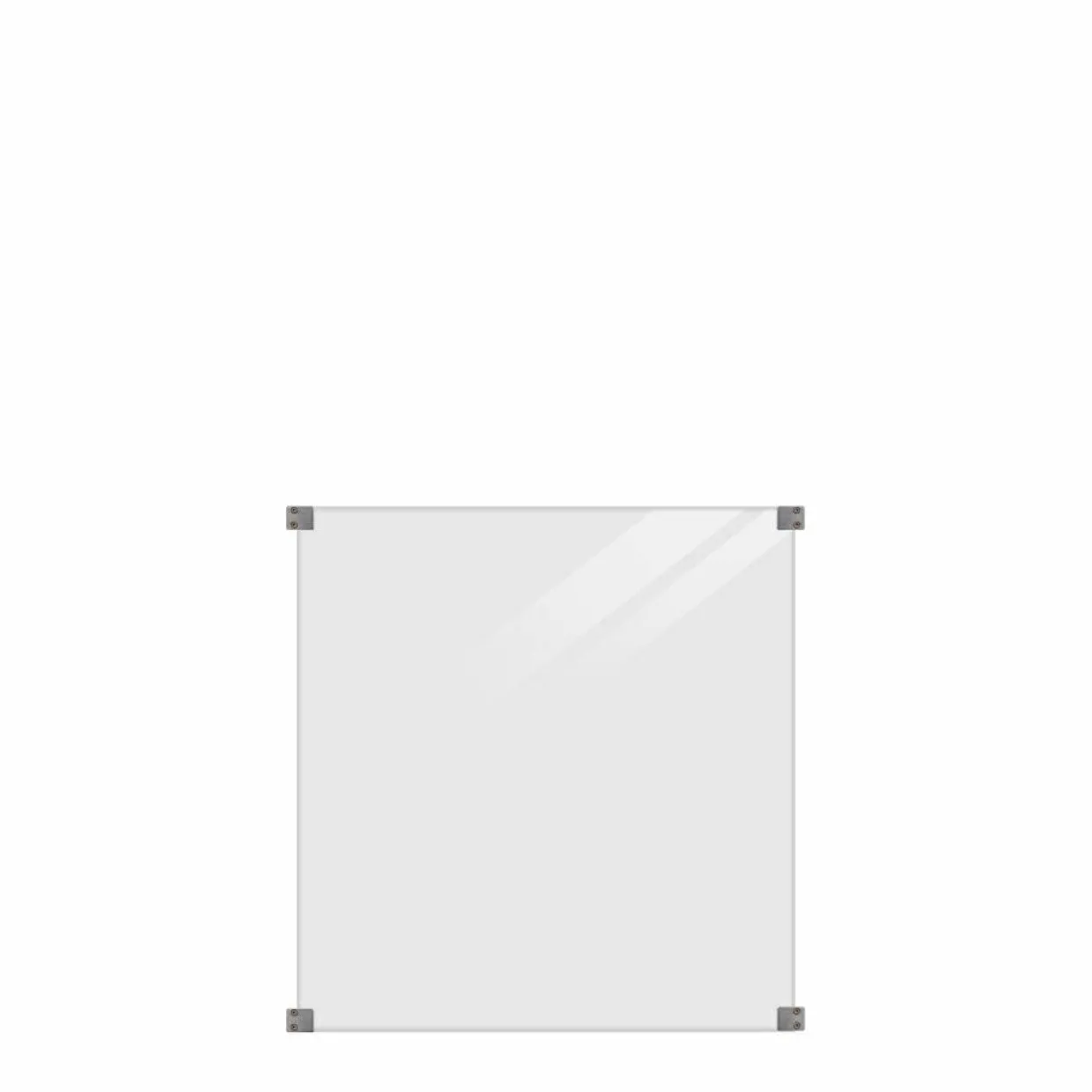 Rökigt Gråsvart med Galvade Beslag 90x91 cm Härdat glas