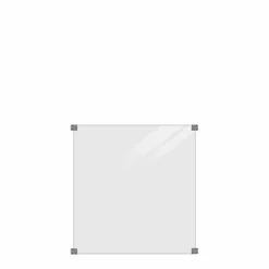 Rökigt Gråsvart med Galvade Beslag 90x91 cm Laminerat glas