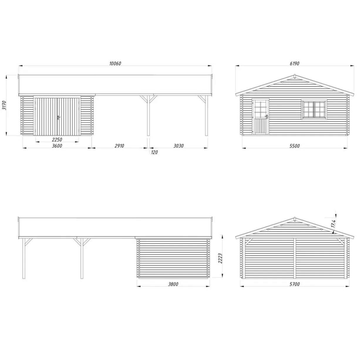 Roger med Carport 53,1 m2 och Slagport