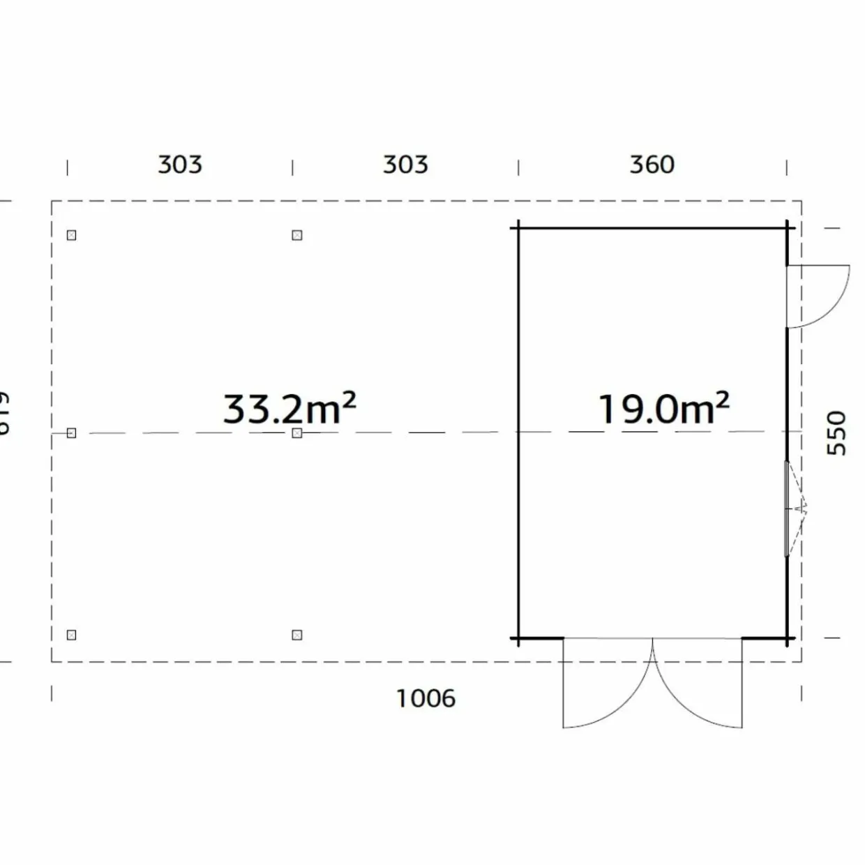 Roger med Carport 53,1 m2 och Slagport