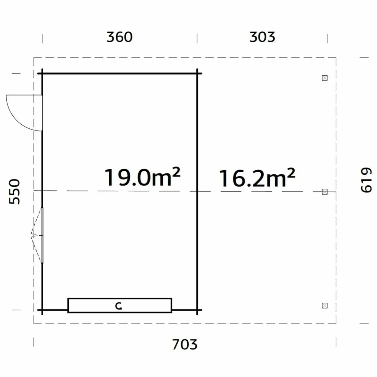 Roger med Carport 36,5 m2 och Takskjutport