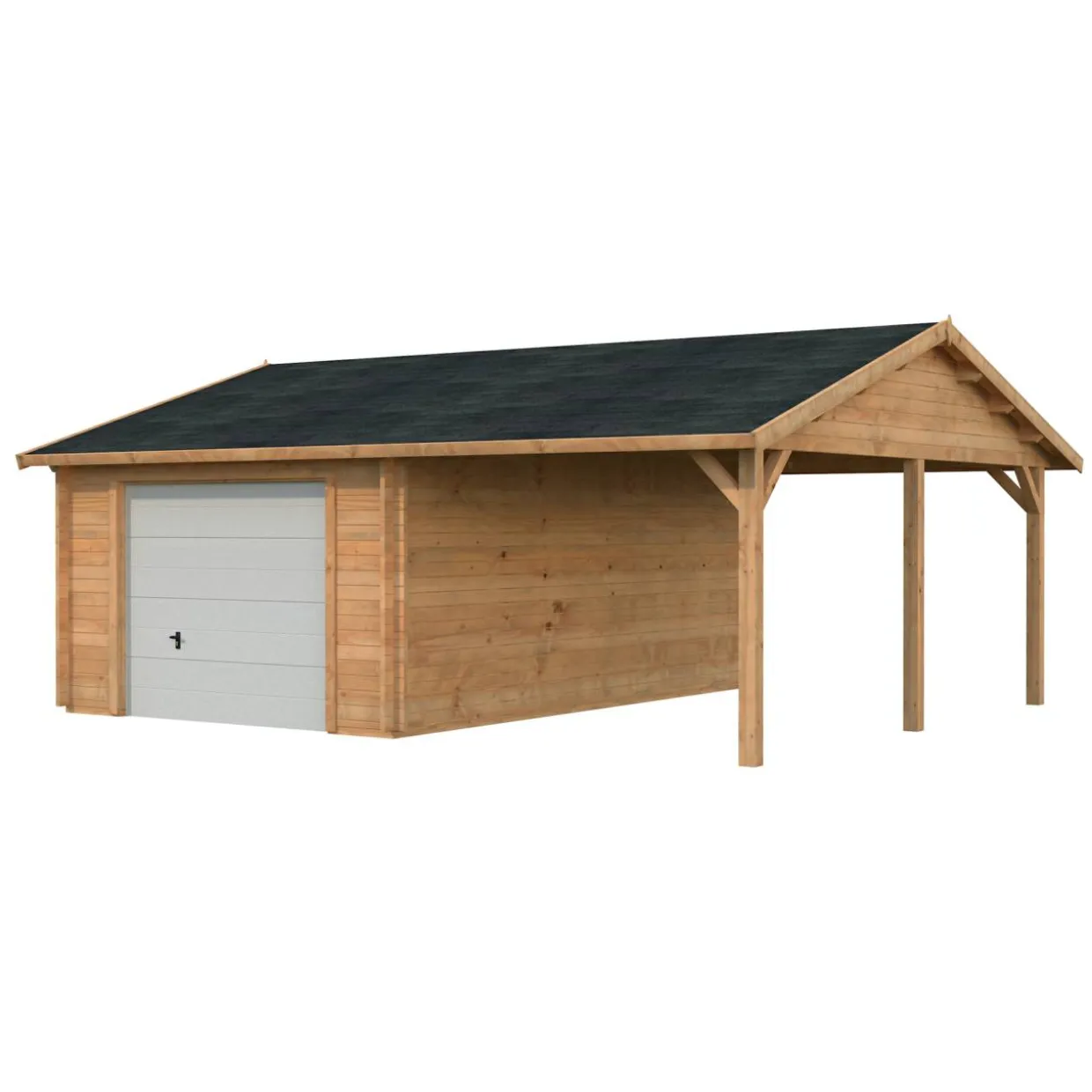 Roger med Carport 36,5 m2 och Takskjutport