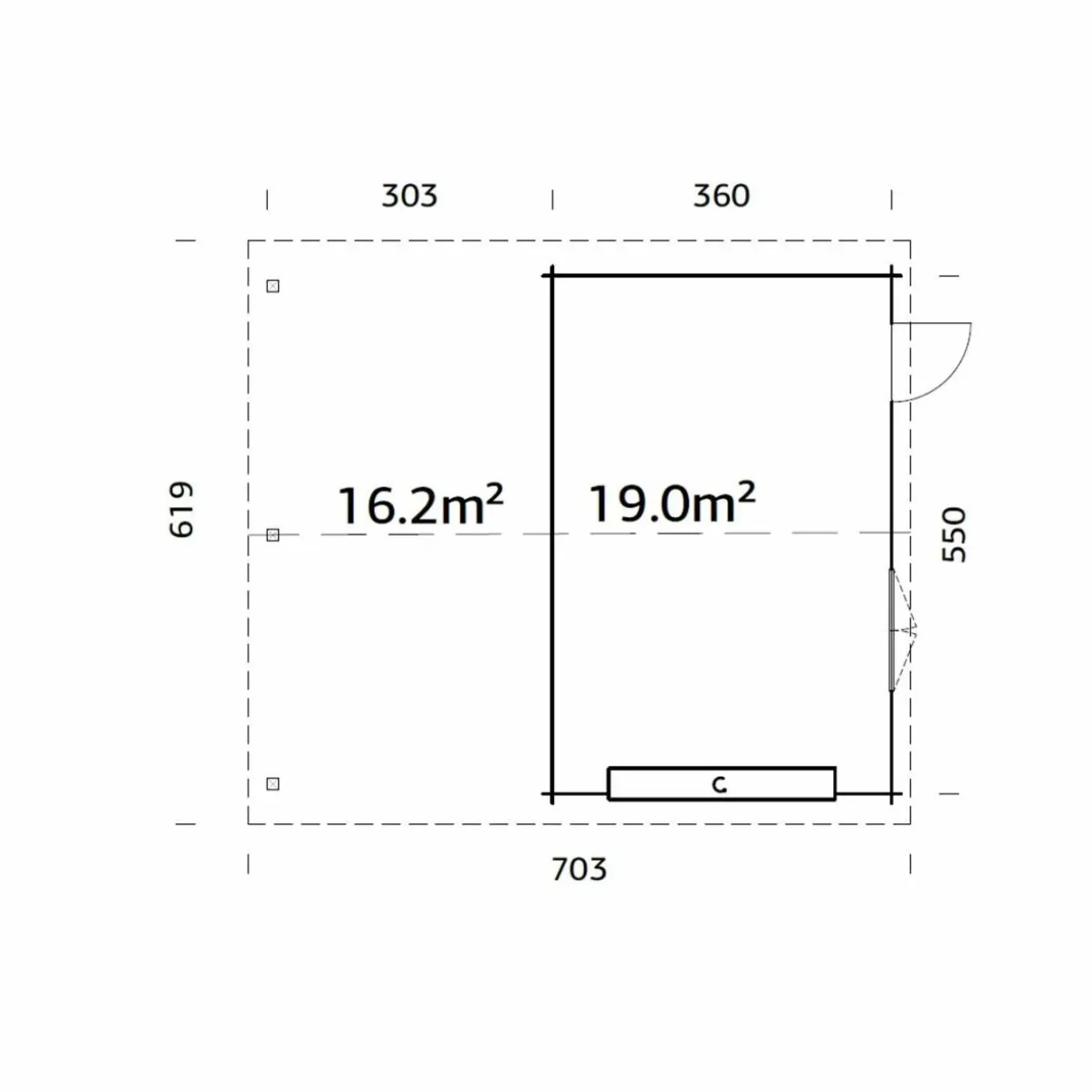 Roger med Carport 36,5 m2 och Takskjutport