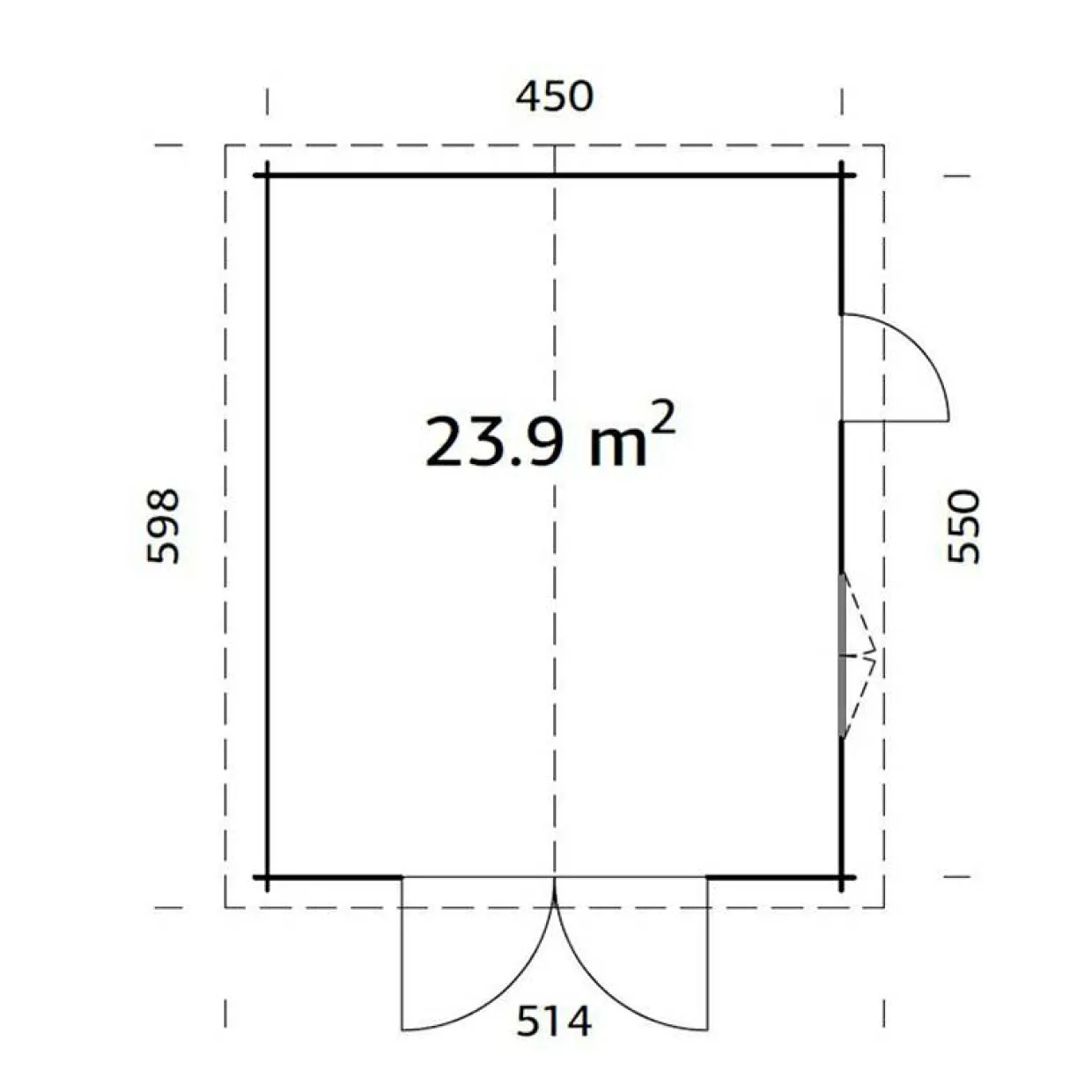 Roger 23,9 m2 med Dörr