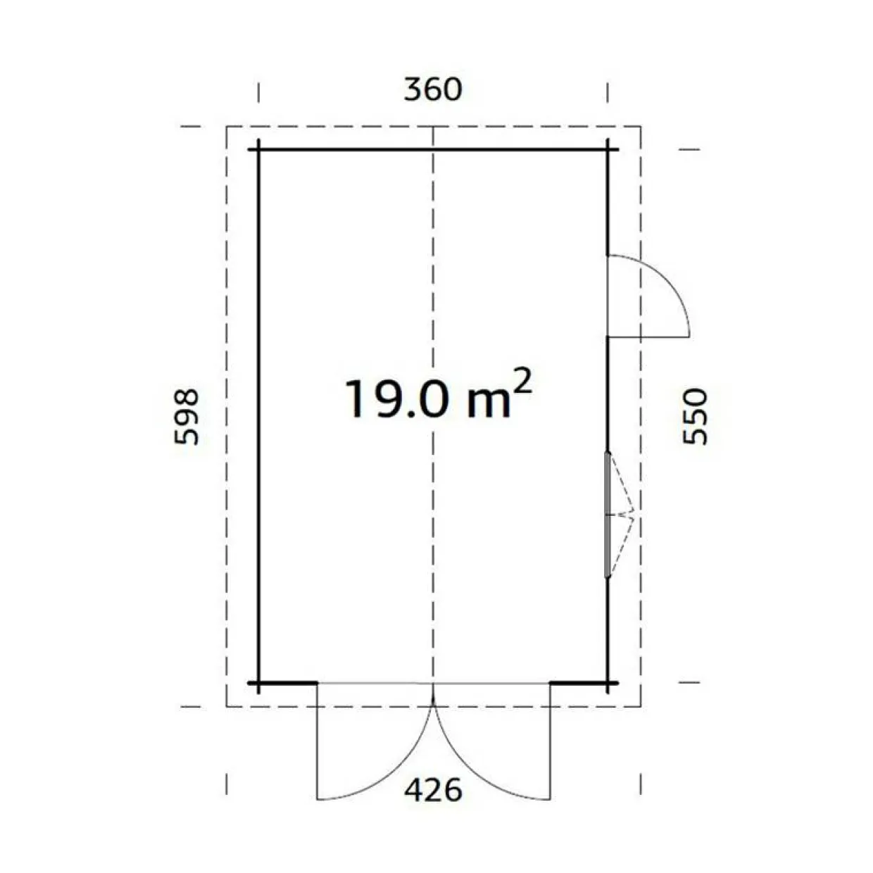 Roger 19,0 m2 med Dörr
