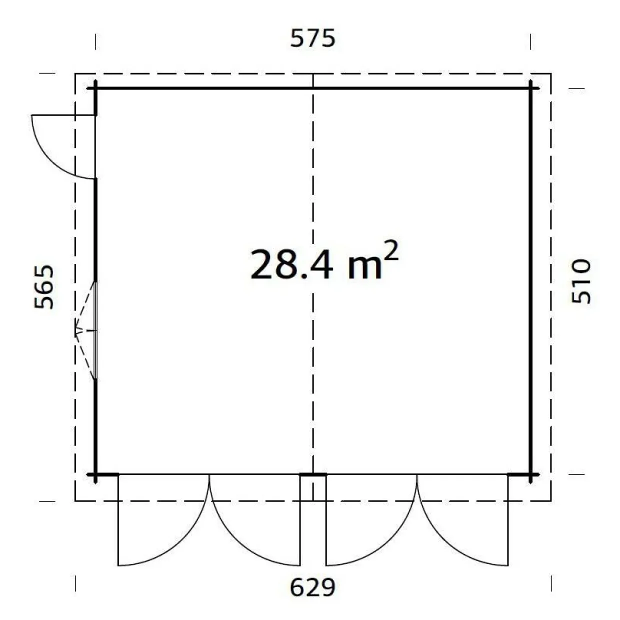 Roger 28,4 m2 med Slagport