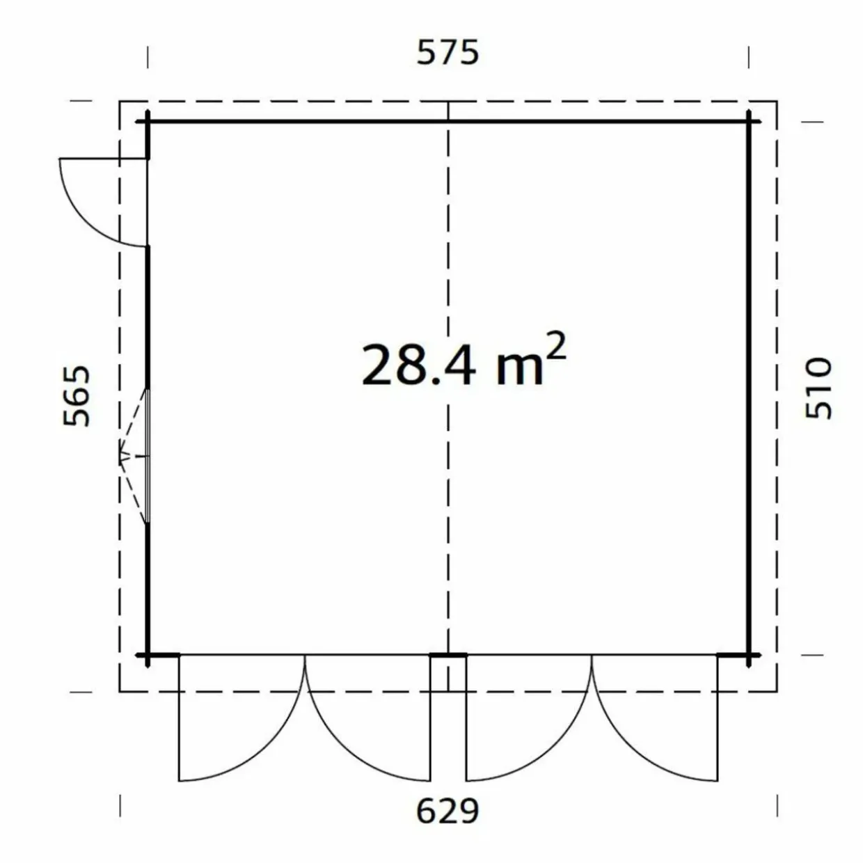 Roger 28,4 m2 med Slagport