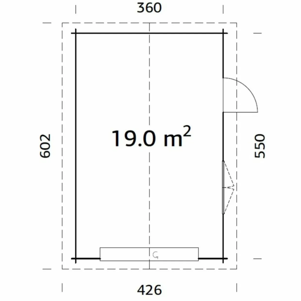 Roger 19,0 m2 med Takskjutport