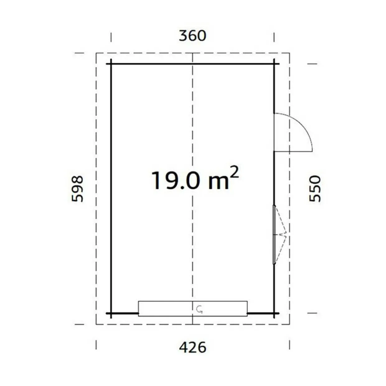 Roger 19,0 m2 med Takskjutport