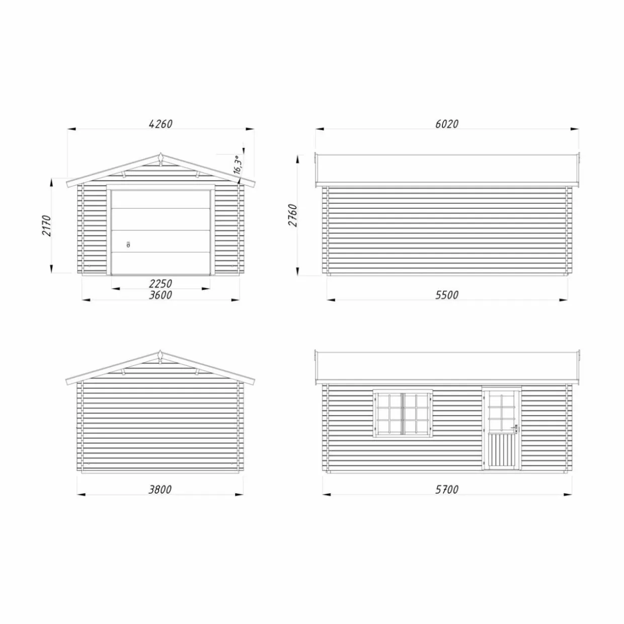 Roger 19,0 m2 med Takskjutport