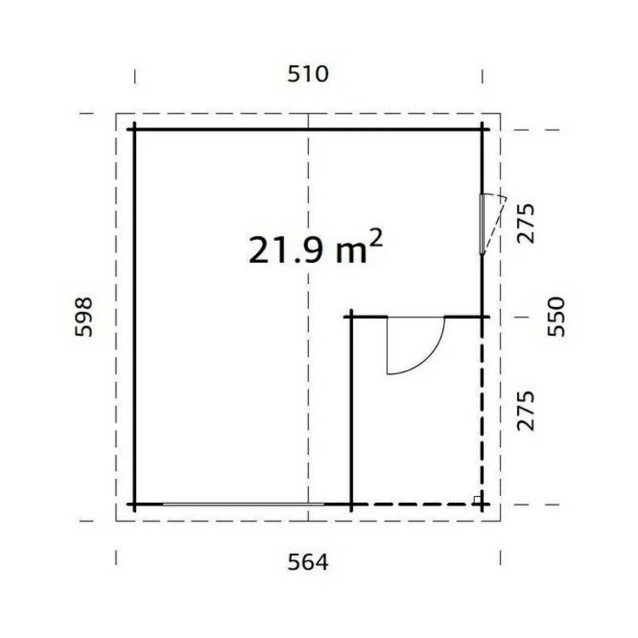 Roger 21,9 m2 utan Port