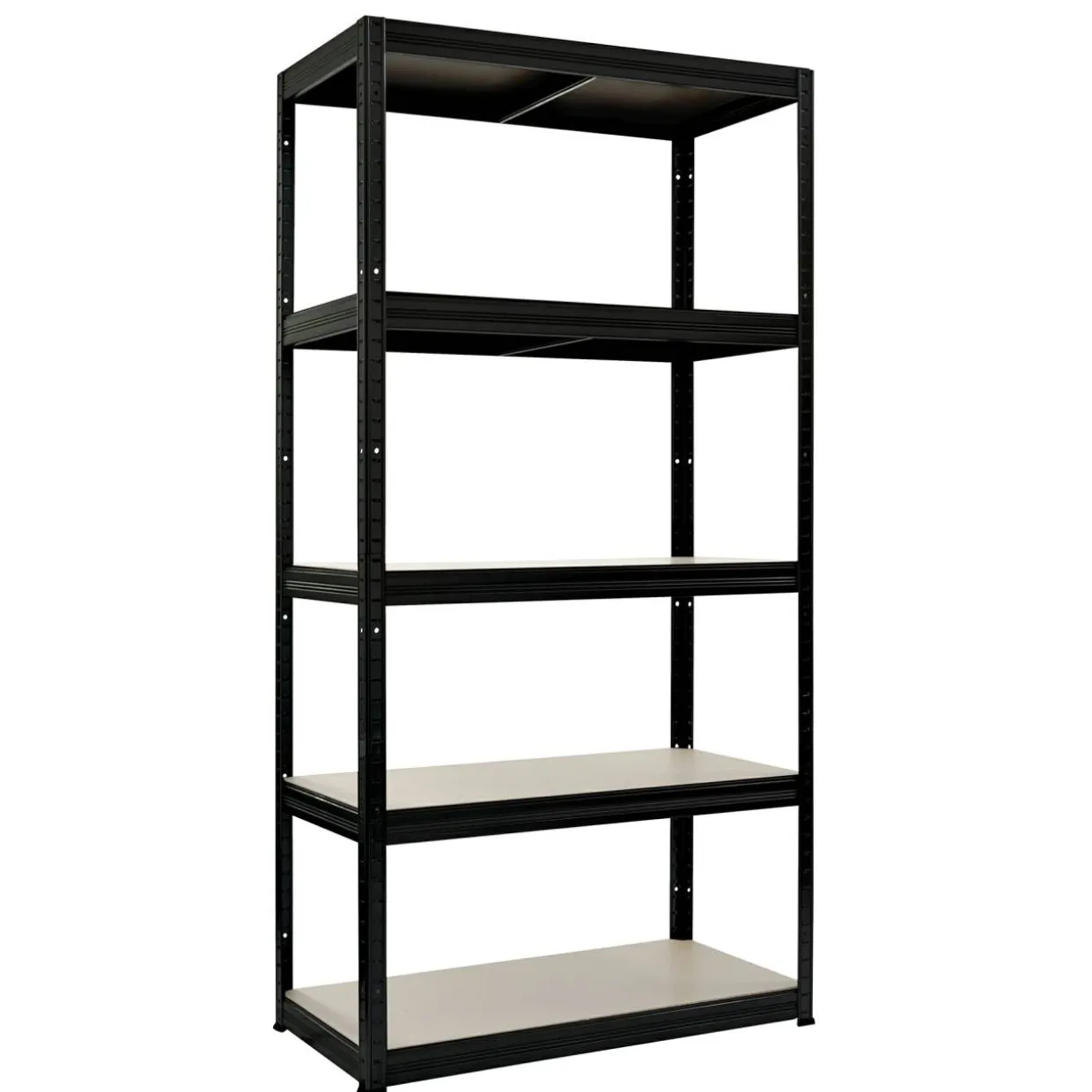 Stål Med 5 Trävåningar 1800×900×450 mm Svart