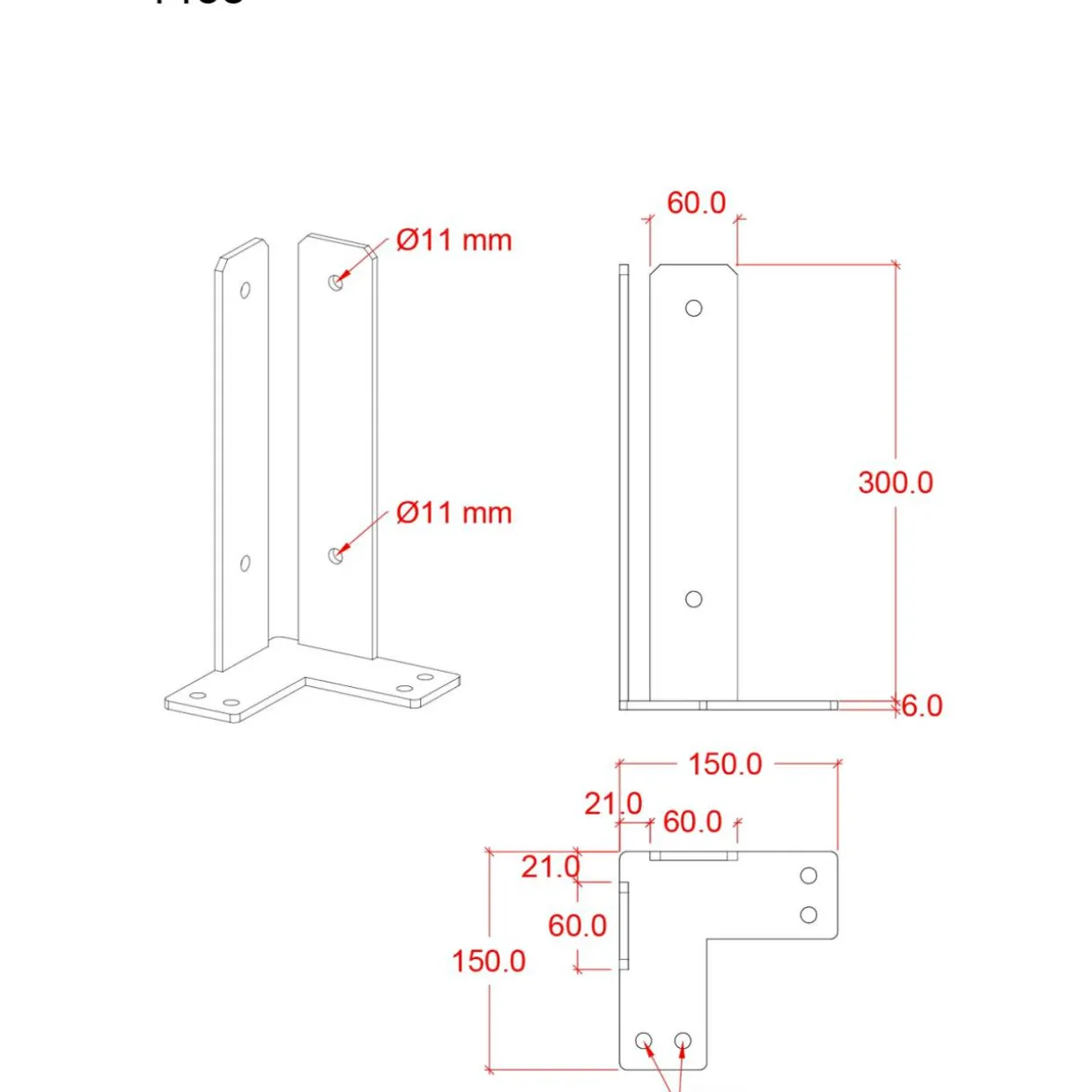 stolparfot för fundament För stolpar 9x9 cm - höjd 30 cm