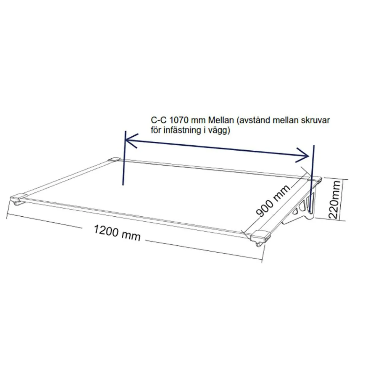 Svart Aluminium Polykarbonat 120x90 cm