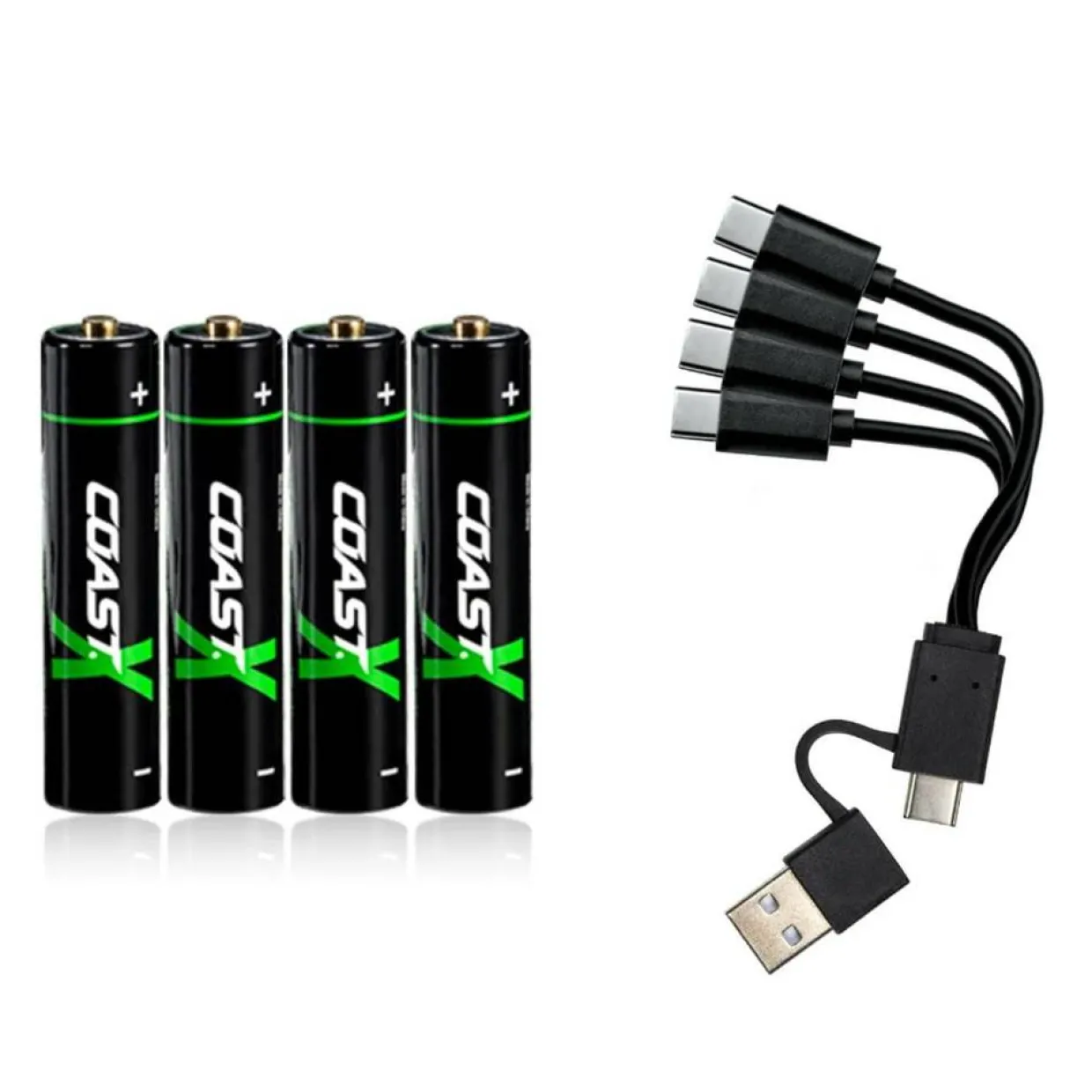 Uppladdningsbara AAA 1,5V 750 mAh 4-pack inkl Laddningskabel