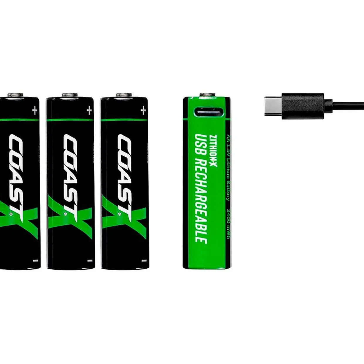 Uppladdningsbara AA 1,5V 2400 mAh 4-pack inkl Laddningskabel