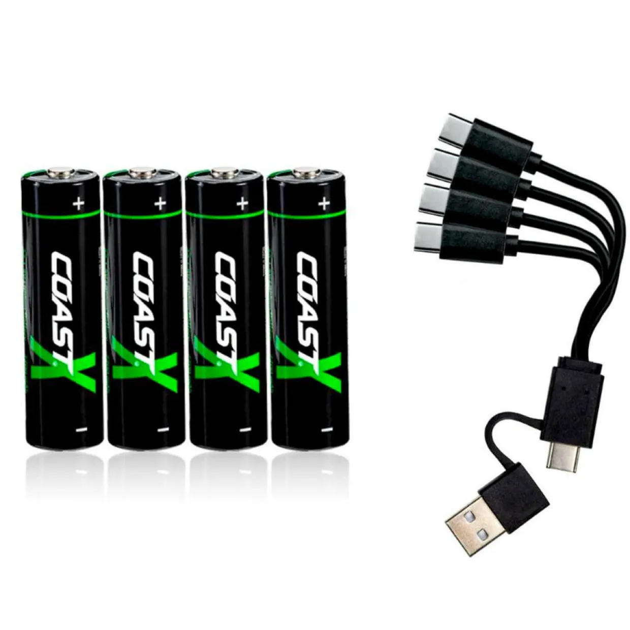 Uppladdningsbara AA 1,5V 2400 mAh 4-pack inkl Laddningskabel